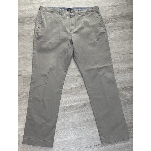 J.Crew 770 Straight Fit Stretch Chino Pants Sz 36x32 Mushroom Gray Twill Zip Fly - Picture 1 of 6